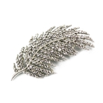 Silvertone Feather Pin - with Clear Rhinestones Silvertone Feather Pin - with Clear Rhinestones